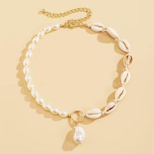 Gold-Plated Seashell  – Bohemian Beach Pearl Jewelry